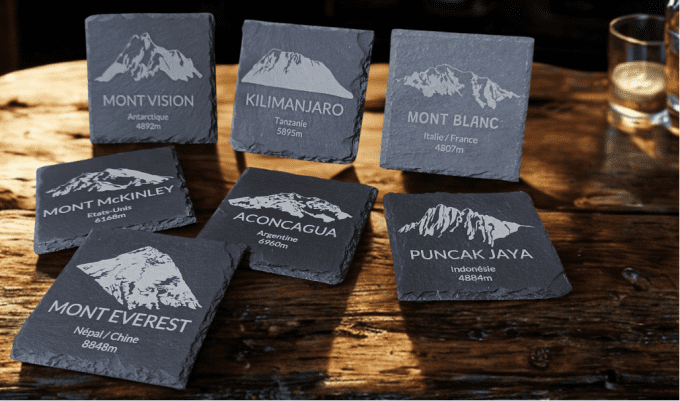 Dessous de verre ardoise 7 Summits